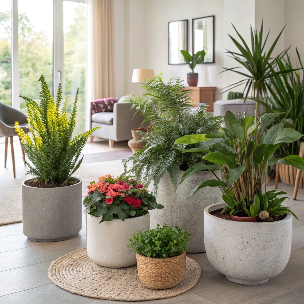 Small desk plants on workspace